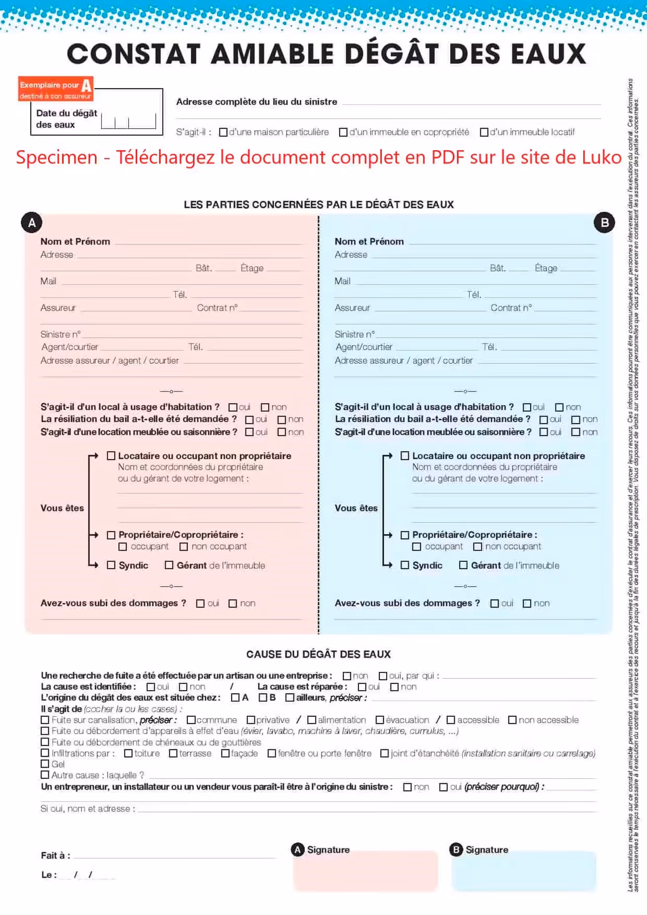 Constat dégât des eaux